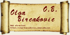 Olga Birčaković vizit kartica